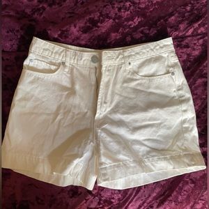 High Waisted White Shorts